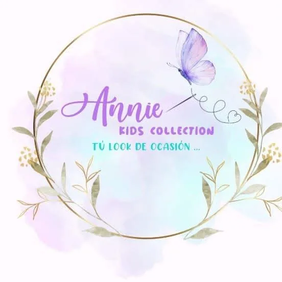Logotipo Annie Kids Collection, mariposa lila